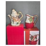Fitz and Floyd Christmas Santa and Holiday Set