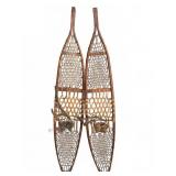 Wood and Rawhide Snowshoes Pair