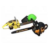 (2) Chainsaws and Safety Helmet