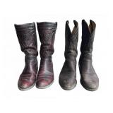 (2) Cowboy Boots: Lucchese and Nocona, Leather