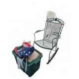 Patio Chairs with Plastic Tote and Flag