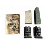 Raw Jade and Totem Bookends