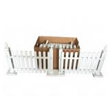 White Wooden Picket Fence Sections