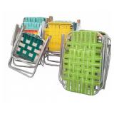 Folding Webbed Lawn and Plastic Chairs