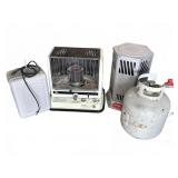 (3) Heaters and Propane Tank