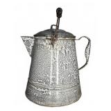 Gray and White Graniteware Coffee Pot 12ï¿½