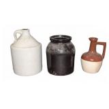 Three Stoneware Jugs and Crocks