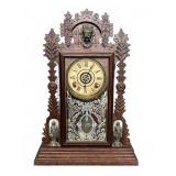Wood and Metal Mantel Clock 15ï¿½x5ï¿½x21ï¿½