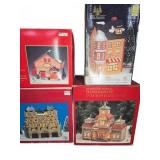 Hand-Painted Porcelain Lighted Houses Lot