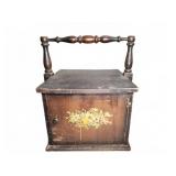 Wooden Floral Decorated Smoking Stand  with Handle