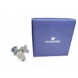 Swarovski Crystal Bear with Blue Flowers