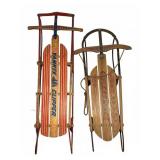 Wood and Metal Snow Sleds