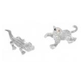 Swarovski Crystal Dog and Lizard Figurines