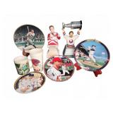 Sports Memorabilia Lot: Figures, Plates, Mugs