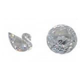 Swarovski Crystal Swan and Faceted Sphere