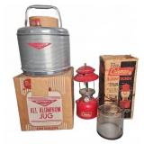 Coleman Lantern and Poloron Aluminum Jug Set