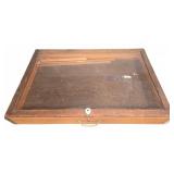 Wood and Glass Display Case, No Key, as-is