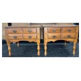Wooden Two-Drawer End Tables 24ï¿½