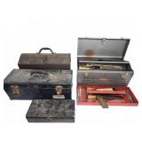 Metal Toolboxes with Hand Tools