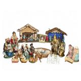 Nativity Scene Figures and Stables