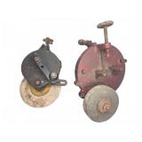 2 Hand-Cranked Bench Grinders