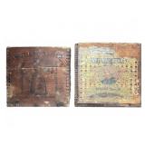 Two Wooden Advertising Product Boxes