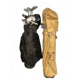 Two Golf Bags with Clubs Assortment