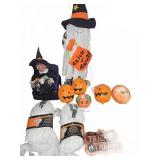 Halloween Decorations Lot with Rocking Witch