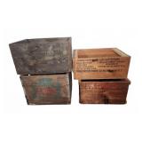 Four Wooden Advertising Crates
