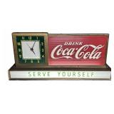Coca-Cola Serve Yourself Lighted Clock Sign