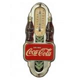 Coca-Cola Tin Thermometer Sign 7ï¿½x16ï¿½