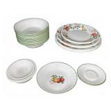 Corelle Dish Set with Fruit and Green Trim