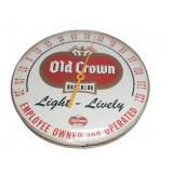 Old Crown Beer Metal Advertising Thermometer