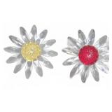Swarovski Crystal Flower Figurines Pair