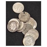 $1.30 FACE VALUE OF VARIOUS SILVER DIMES