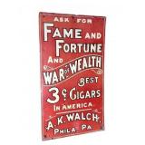 A.K. Walch Cigar Advertising Sign 8'x14'