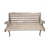Wood and Cast Iron Outdoor Bench