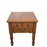 Wood Side Table with Three Drawers 24x25x25'