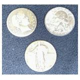 (3) U.S. Silver Quarters