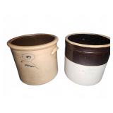Stoneware Crocks, Set of Two
