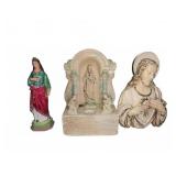 Three Religious Plaster Statues