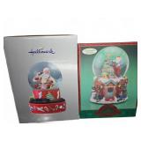 2 Santa Claus Snow Globes