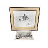 2 Signed Black and White Prints