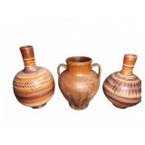 Three Handcrafted Ceramic Vessels