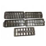 5 Metal Ice Cube Trays Assorted Brands