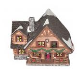 Snow Village Hunting Lodge Ceramic House