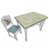 Enamel Top Table with Four Painted Chairs