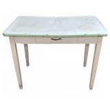 Vintage Enamel Top Table, 40x25x30'