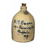 S.F. Eagan Stoneware Jug 11' Buffalo NY