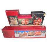Porcelain Lighted Houses and Train